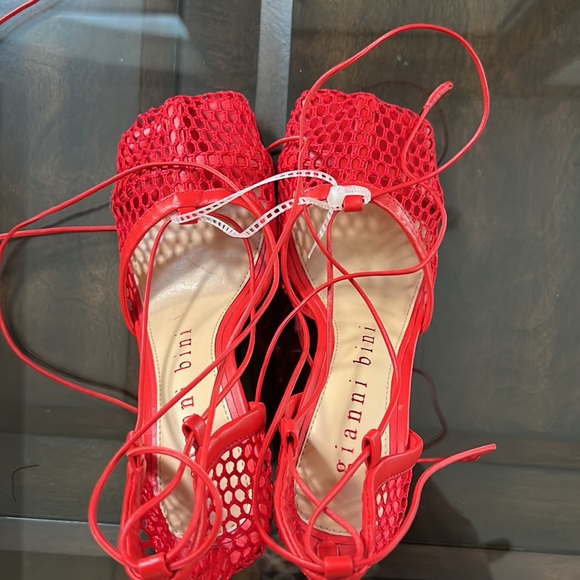 Gianni Bini
Reagan Mesh And Leather Ankle Wrap Square Toe Pumps - Picture 8 of 13